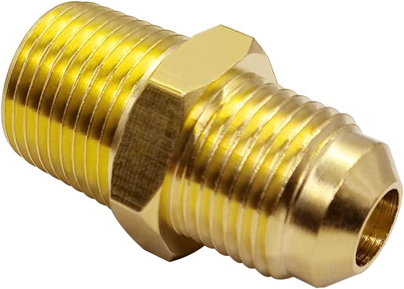 Hooshing 3/8" Flare to 3/8" NPT Male Brass Tube Fitting Half-Union Propane Gas Fitting Adapter, 2 Pack - Image 4